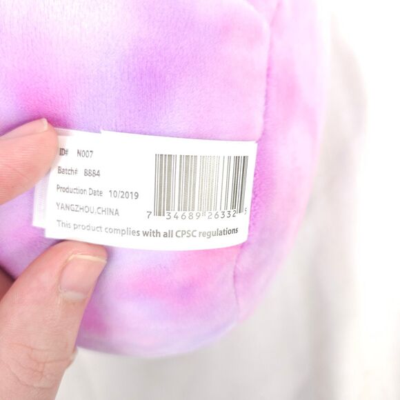 NWT Squishmallow 8" Shari The Tie Dye Sloth Valentines XOXO 2020 - Picture 7 of 8